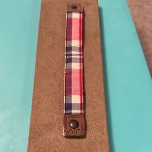 Abercrombie & Fitch Red and Blue Checkered Bracelet